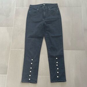 Paige Julia black cropped pearl jeans nwot